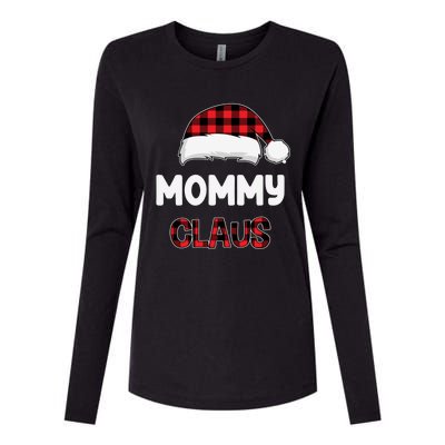 Mommy Claus Costume Gift Funny Chritsmas Pajamas Family Gift Womens Cotton Relaxed Long Sleeve T-Shirt