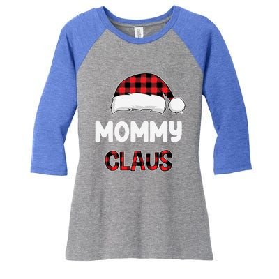 Mommy Claus Costume Gift Funny Chritsmas Pajamas Family Gift Women's Tri-Blend 3/4-Sleeve Raglan Shirt