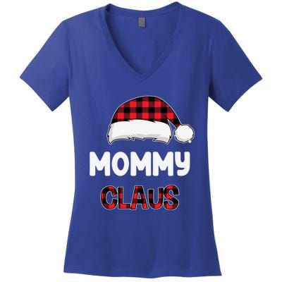 Mommy Claus Costume Gift Funny Chritsmas Pajamas Family Gift Women's V-Neck T-Shirt