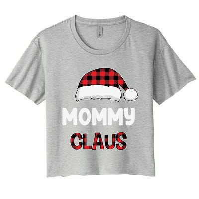 Mommy Claus Costume Gift Funny Chritsmas Pajamas Family Gift Women's Crop Top Tee