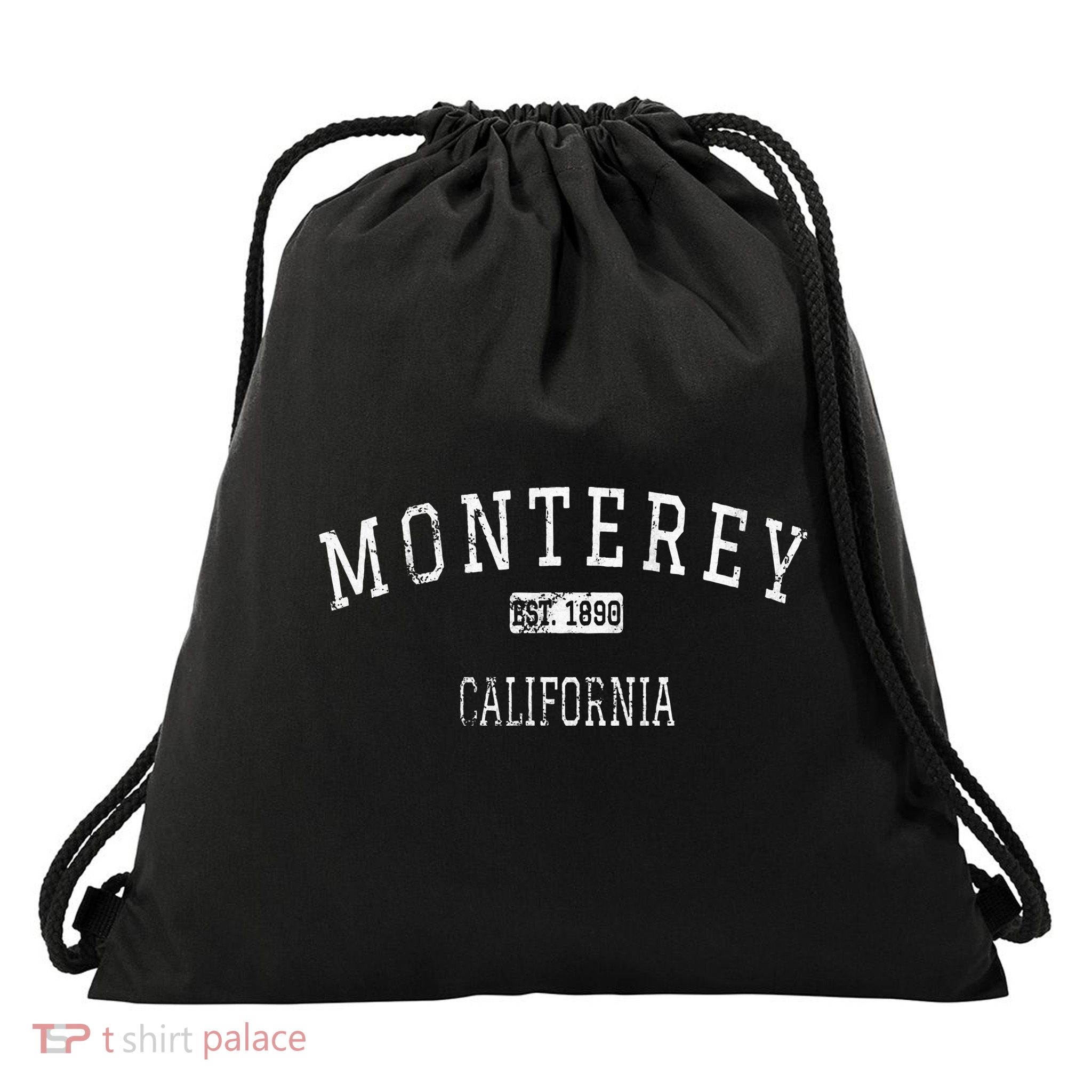 Monterey California Ca Vintage Drawstring Bag