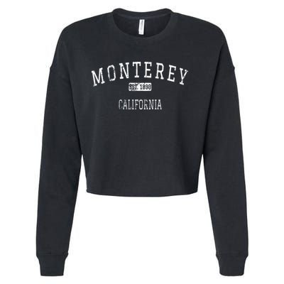 Monterey California Ca Vintage Cropped Pullover Crew
