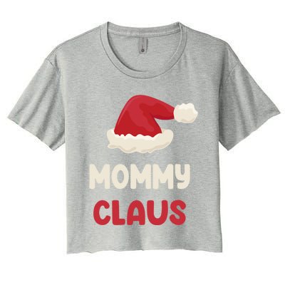 Mommy Claus Costume Gift Funny Chritsmas Pajamas Family Cute Gift Women's Crop Top Tee