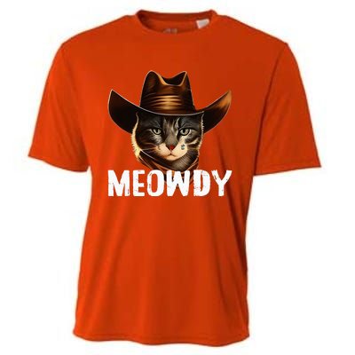 Meowdy Cat Cowboy Funny Cat Meme Cooling Performance Crew T-Shirt