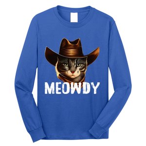 Meowdy Cat Cowboy Funny Cat Meme Long Sleeve Shirt