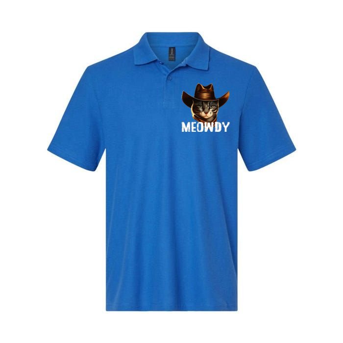 Meowdy Cat Cowboy Funny Cat Meme Softstyle Adult Sport Polo