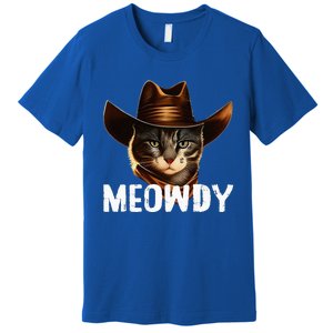 Meowdy Cat Cowboy Funny Cat Meme Premium T-Shirt