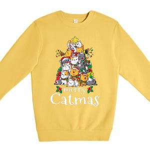 Merry Catmas  Cat Dad Cat Mom Christmas Cat  Premium Crewneck Sweatshirt