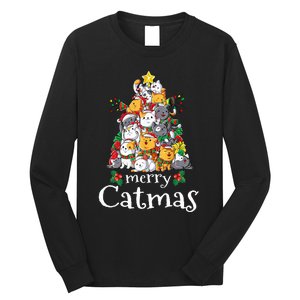 Merry Catmas  Cat Dad Cat Mom Christmas Cat  Long Sleeve Shirt