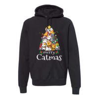 Merry Catmas  Cat Dad Cat Mom Christmas Cat  Premium Hoodie