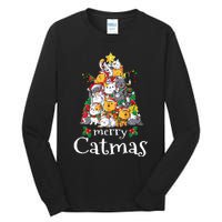 Merry Catmas  Cat Dad Cat Mom Christmas Cat  Tall Long Sleeve T-Shirt