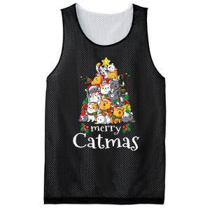 Merry Catmas  Cat Dad Cat Mom Christmas Cat  Mesh Reversible Basketball Jersey Tank