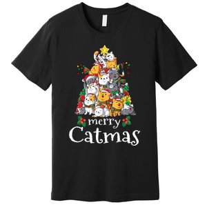 Merry Catmas  Cat Dad Cat Mom Christmas Cat  Premium T-Shirt