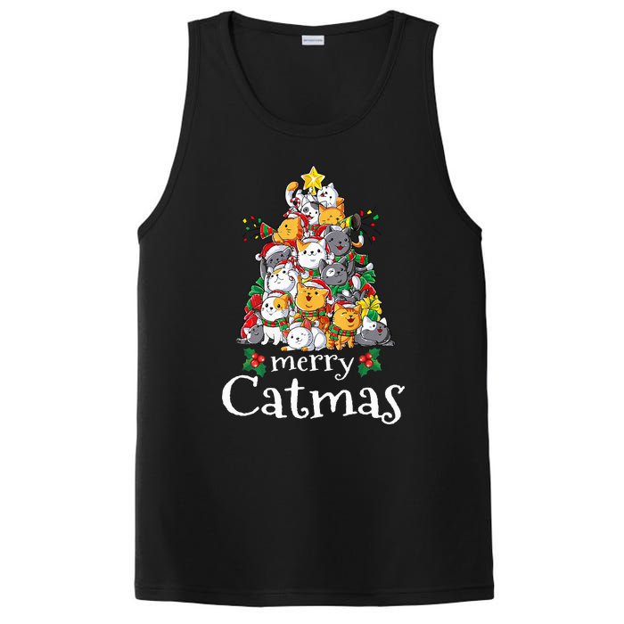 Merry Catmas  Cat Dad Cat Mom Christmas Cat  PosiCharge Competitor Tank