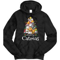 Merry Catmas  Cat Dad Cat Mom Christmas Cat  Tie Dye Hoodie