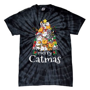 Merry Catmas  Cat Dad Cat Mom Christmas Cat  Tie-Dye T-Shirt