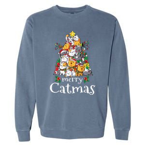 Merry Catmas  Cat Dad Cat Mom Christmas Cat  Garment-Dyed Sweatshirt