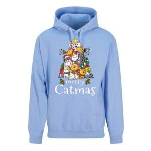 Merry Catmas  Cat Dad Cat Mom Christmas Cat  Unisex Surf Hoodie