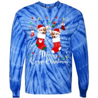 Merry Corgi Christmas Corgi Xmas Party Corgi Gift Tie-Dye Long Sleeve Shirt