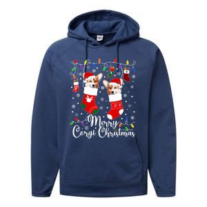 Merry Corgi Christmas Corgi Xmas Party Corgi Gift Performance Fleece Hoodie