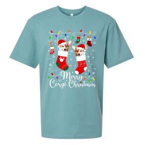 Merry Corgi Christmas Corgi Xmas Party Corgi Gift Sueded Cloud Jersey T-Shirt