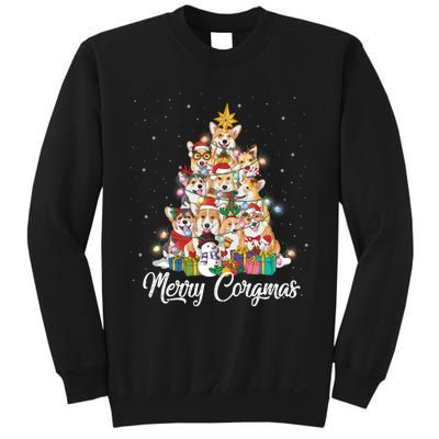 Merry Corgmas Corgi Christmas Tree Fairy Lights Dog Lover Funny Gift Sweatshirt