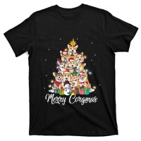 Merry Corgmas Corgi Christmas Tree Fairy Lights Dog Lover Funny Gift T-Shirt