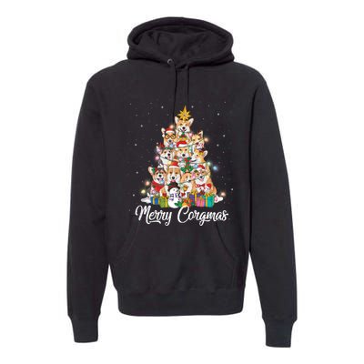 Merry Corgmas Corgi Christmas Tree Fairy Lights Dog Lover Funny Gift Premium Hoodie