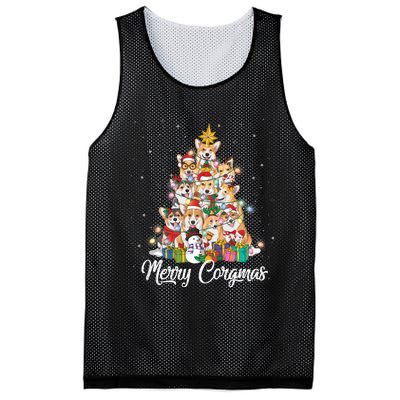 Merry Corgmas Corgi Christmas Tree Fairy Lights Dog Lover Funny Gift Mesh Reversible Basketball Jersey Tank