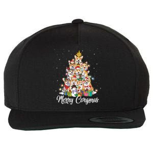 Merry Corgmas Corgi Christmas Tree Fairy Lights Dog Lover Funny Gift Wool Snapback Cap