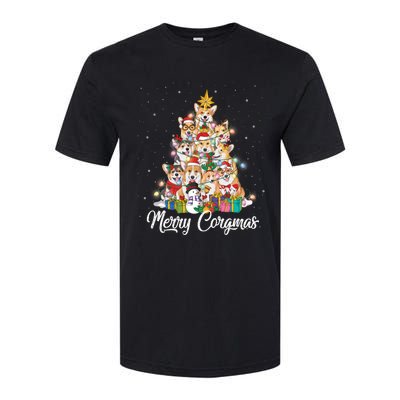 Merry Corgmas Corgi Christmas Tree Fairy Lights Dog Lover Funny Gift Softstyle CVC T-Shirt