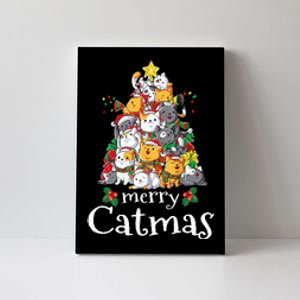 Merry Catmas  Cat Dad Cat Mom Christmas Cat  Canvas