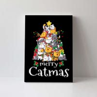 Merry Catmas  Cat Dad Cat Mom Christmas Cat  Canvas