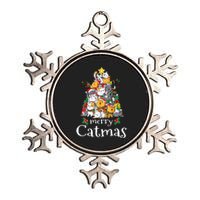 Merry Catmas  Cat Dad Cat Mom Christmas Cat  Metallic Star Ornament