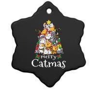 Merry Catmas  Cat Dad Cat Mom Christmas Cat  Ceramic Star Ornament