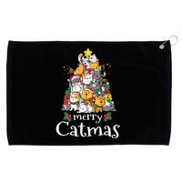 Merry Catmas  Cat Dad Cat Mom Christmas Cat  Grommeted Golf Towel