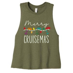 Merry Cruisemas Cruise Christmas Xmas Pajamas Holiday Funny Women's Racerback Cropped Tank