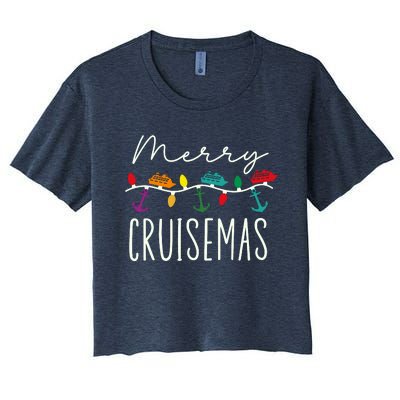 Merry Cruisemas Cruise Christmas Xmas Pajamas Holiday Funny Women's Crop Top Tee