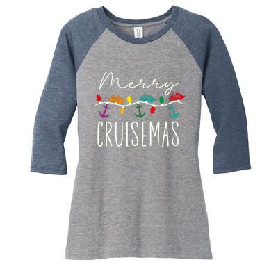 Merry Cruisemas Cruise Christmas Xmas Pajamas Holiday Funny Women's Tri-Blend 3/4-Sleeve Raglan Shirt