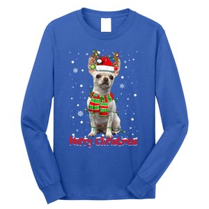 Merry Christmas Cute Chihuahua Dog Xmas Lights Pajama Great Gift Long Sleeve Shirt