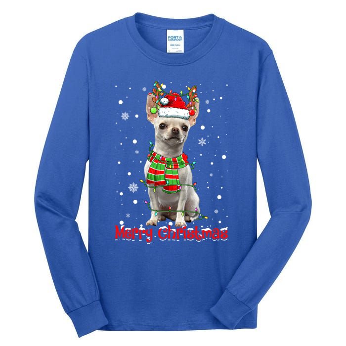 Merry Christmas Cute Chihuahua Dog Xmas Lights Pajama Great Gift Tall Long Sleeve T-Shirt