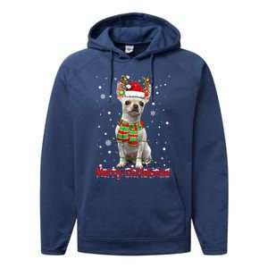 Merry Christmas Cute Chihuahua Dog Xmas Lights Pajama Great Gift Performance Fleece Hoodie