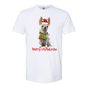 Merry Christmas Cute Chihuahua Dog Xmas Lights Pajama Great Gift Softstyle CVC T-Shirt