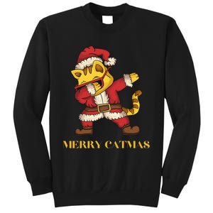 Merry Catmas - Christmas Cat in Santa Outfit. Cat Lovers Sweatshirt