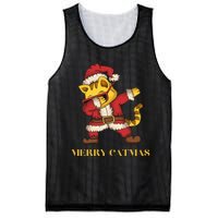 Merry Catmas - Christmas Cat in Santa Outfit. Cat Lovers Mesh Reversible Basketball Jersey Tank