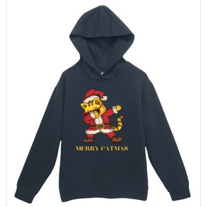 Merry Catmas - Christmas Cat in Santa Outfit. Cat Lovers Urban Pullover Hoodie