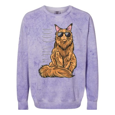 Maine Coon Cat Main Cool Colorblast Crewneck Sweatshirt