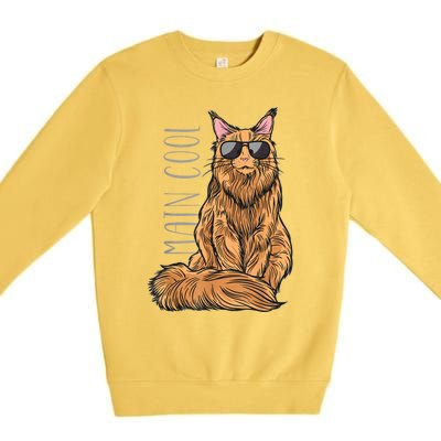 Maine Coon Cat Main Cool Premium Crewneck Sweatshirt