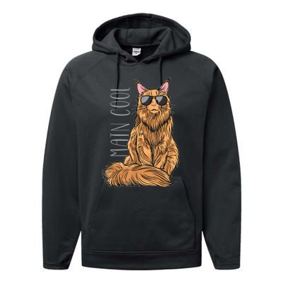 Maine Coon Cat Main Cool Performance Fleece Hoodie