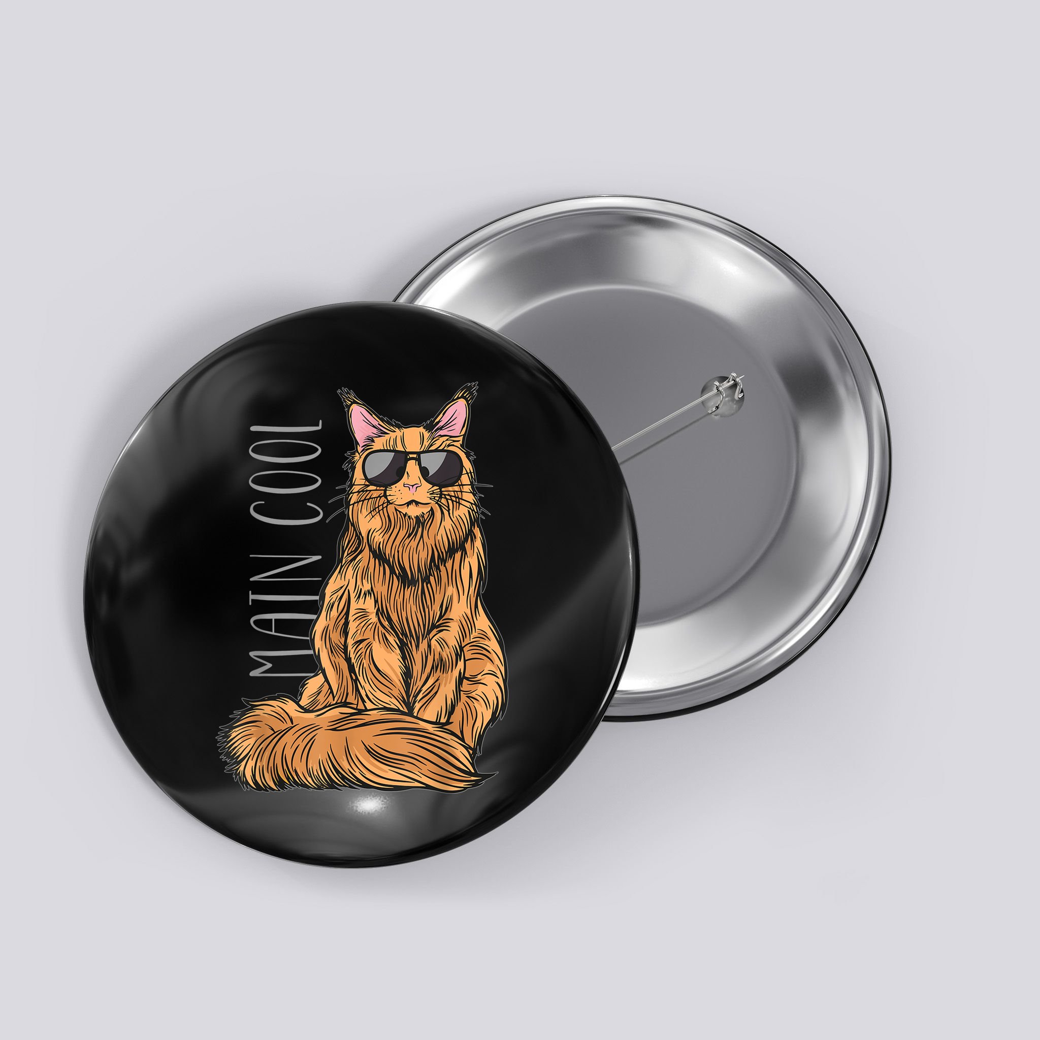Maine Coon Cat Main Cool Button